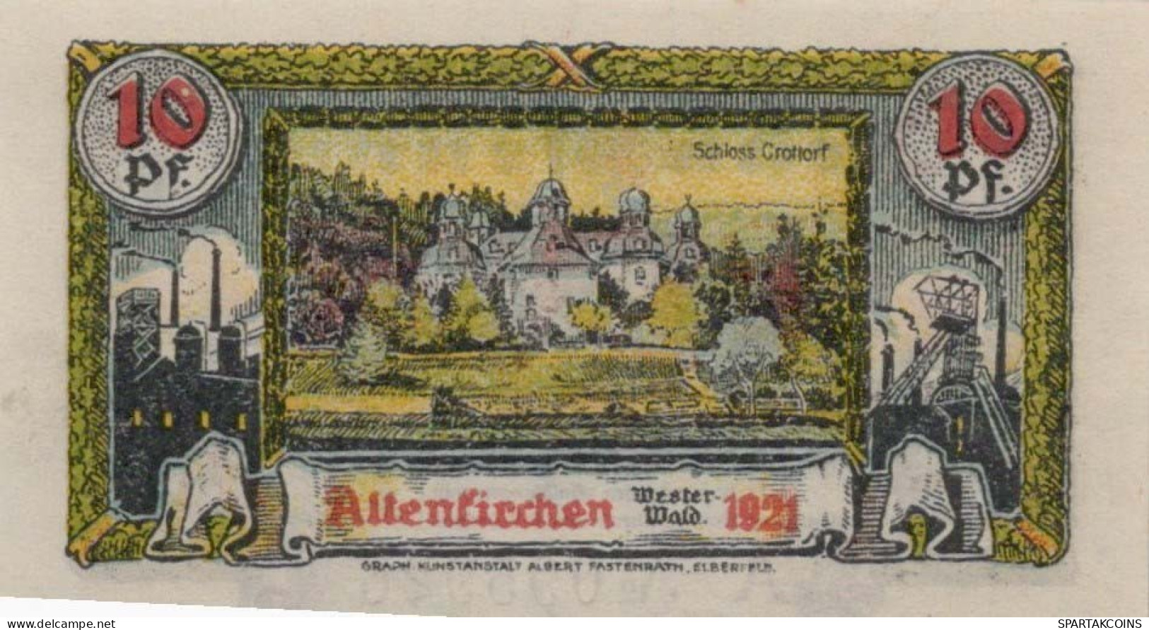 10 PFENNIG 1921 Stadt ALTENKIRCHEN AND WALDBRoL Rhine UNC DEUTSCHLAND #PA038 - [11] Local Banknote Issues