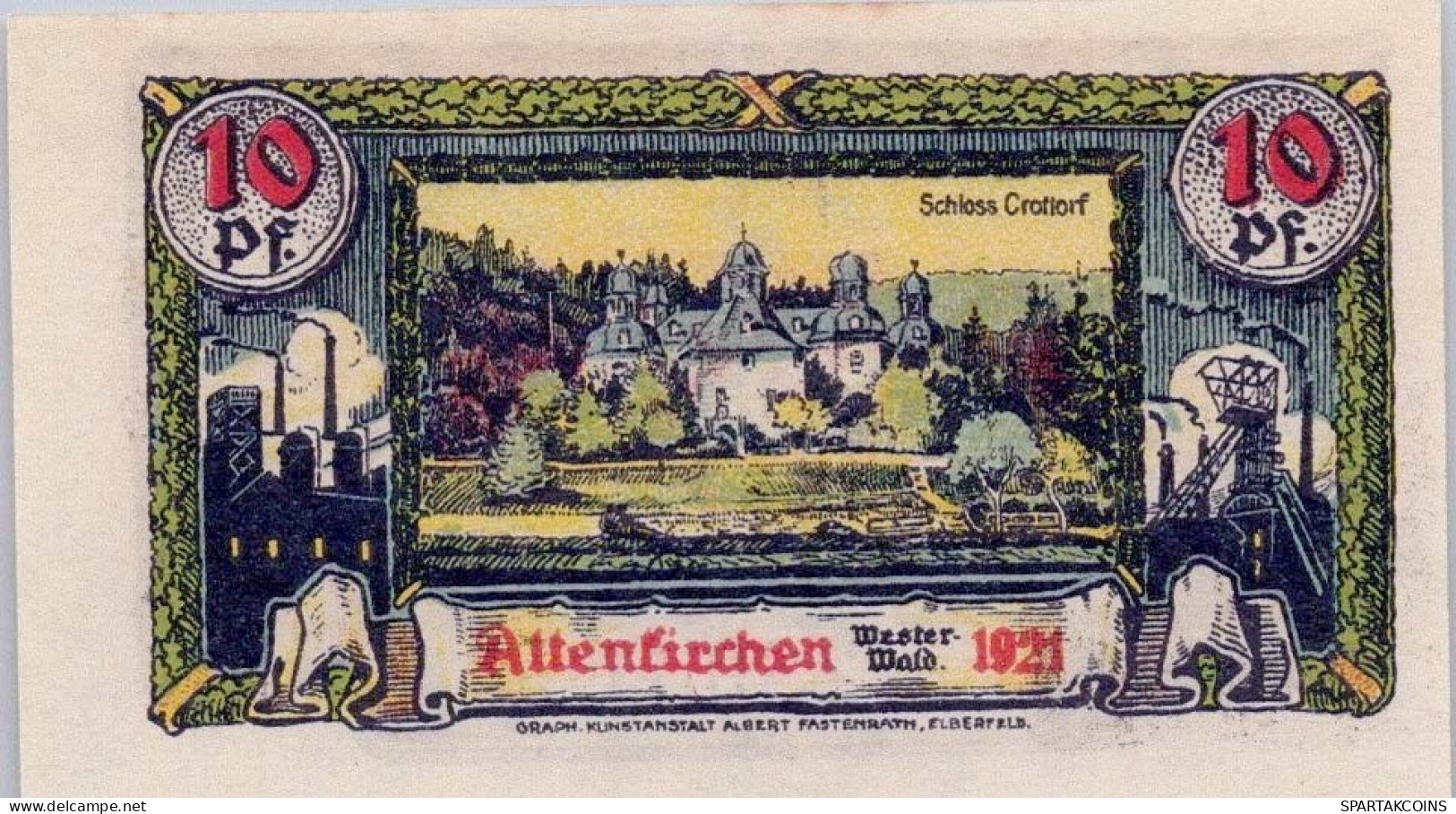 10 PFENNIG 1921 Stadt ALTENKIRCHEN AND WALDBRoL Rhine UNC DEUTSCHLAND #PA039 - [11] Local Banknote Issues
