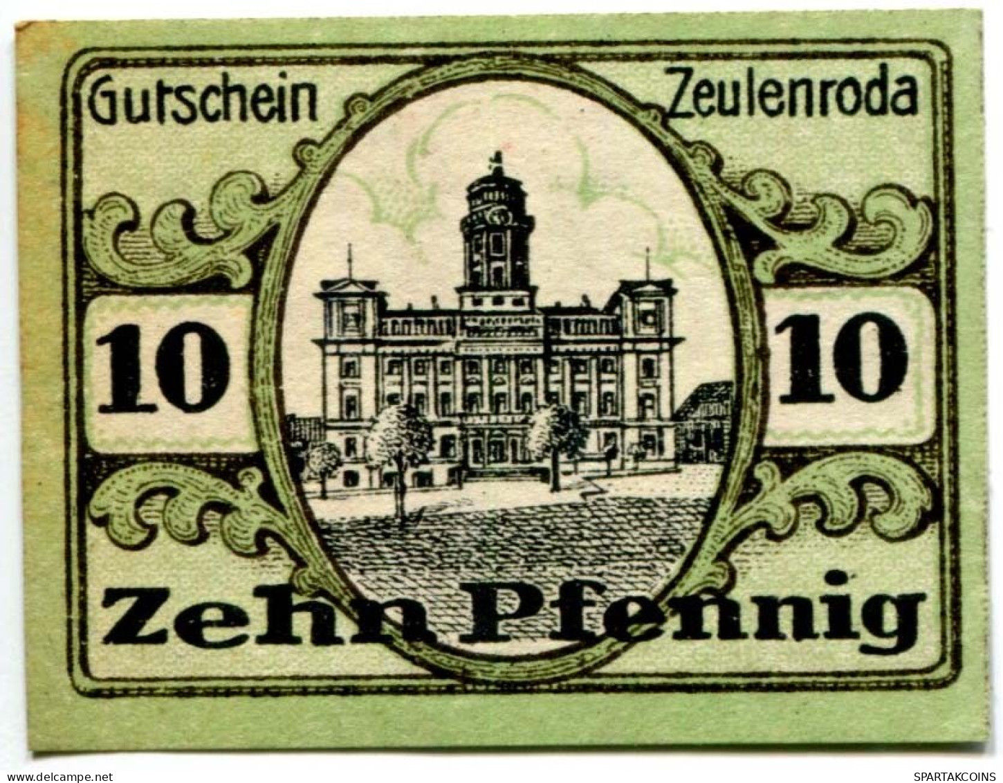 10 PFENNIG 1920 Stadt ZEULENRODA Reuss DEUTSCHLAND Notgeld Papiergeld Banknote #PL608 - [11] Local Banknote Issues