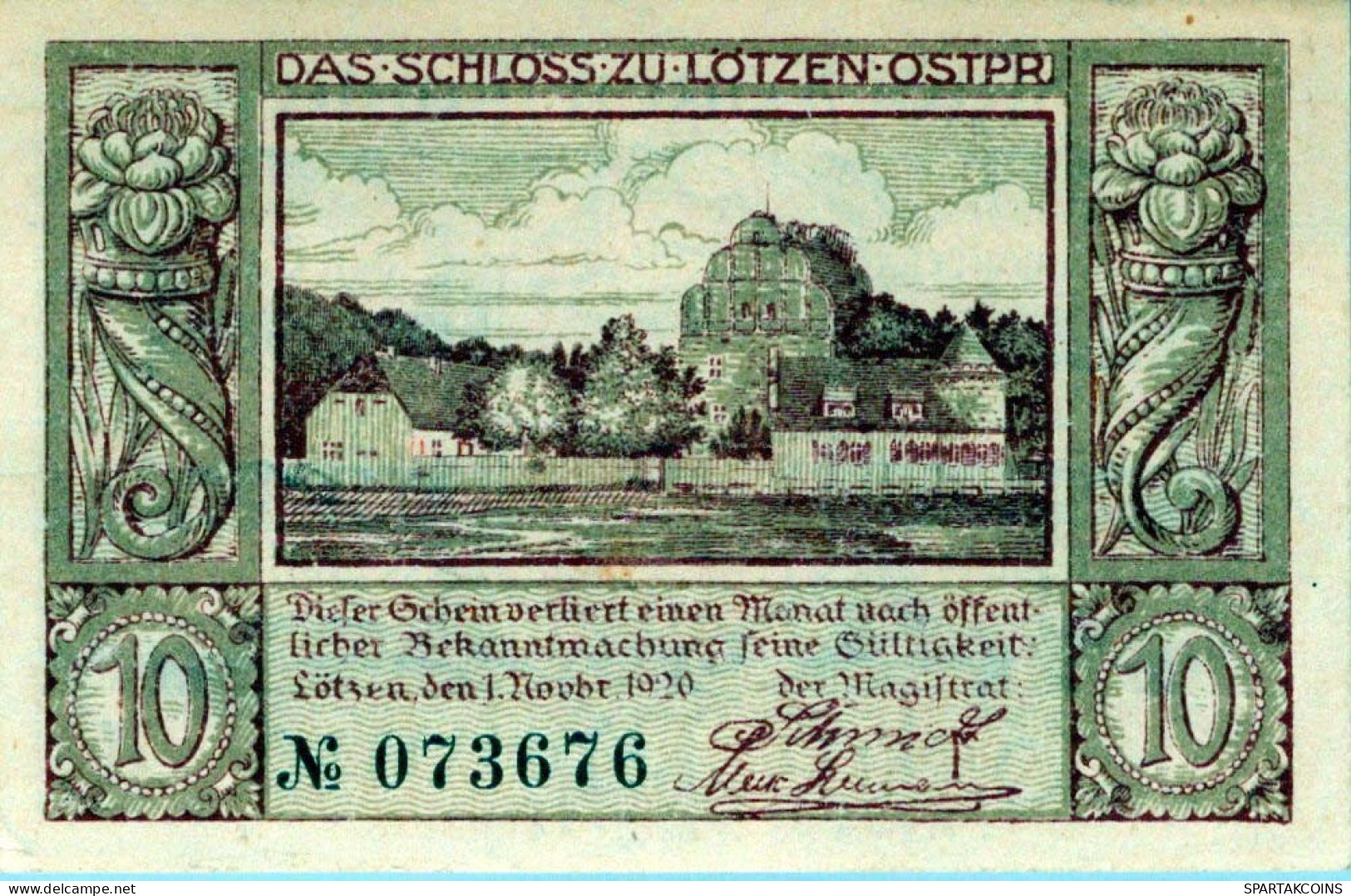 10 PFENNIG 1920 Stadt LoTZEN East PRUSSLAND UNC DEUTSCHLAND Notgeld #PC598 - [11] Local Banknote Issues