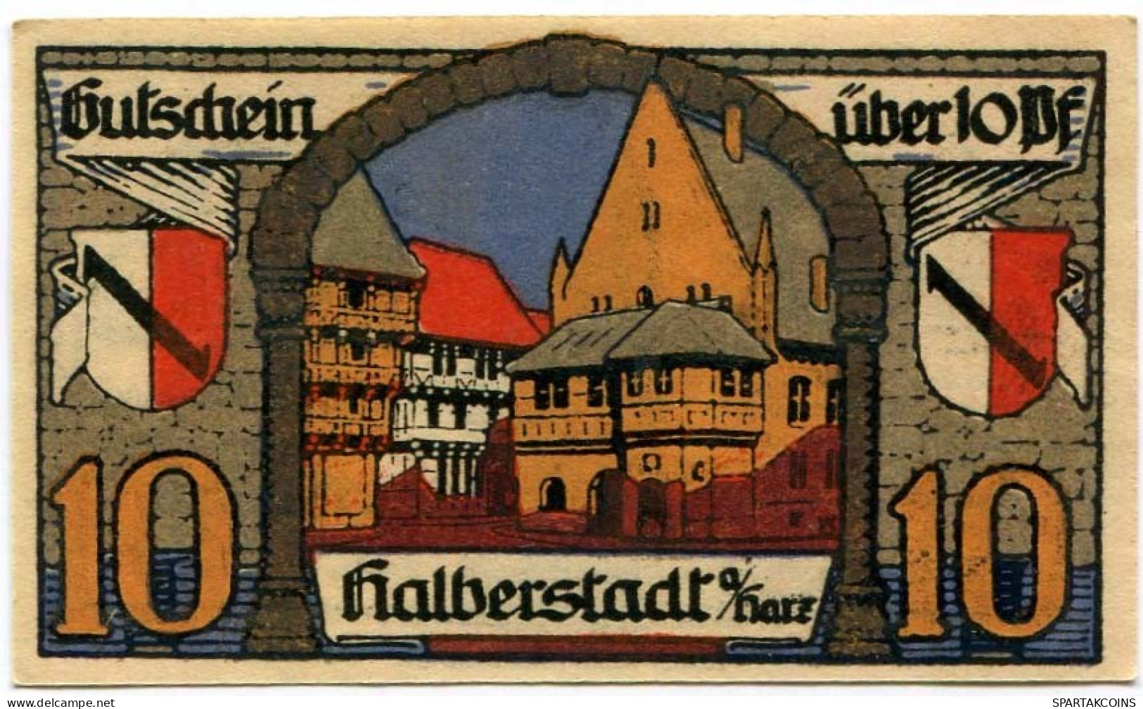 10 PFENNIG 1920 Stadt HALBERSTADT Saxony DEUTSCHLAND Notgeld Papiergeld Banknote #PL943 - [11] Local Banknote Issues