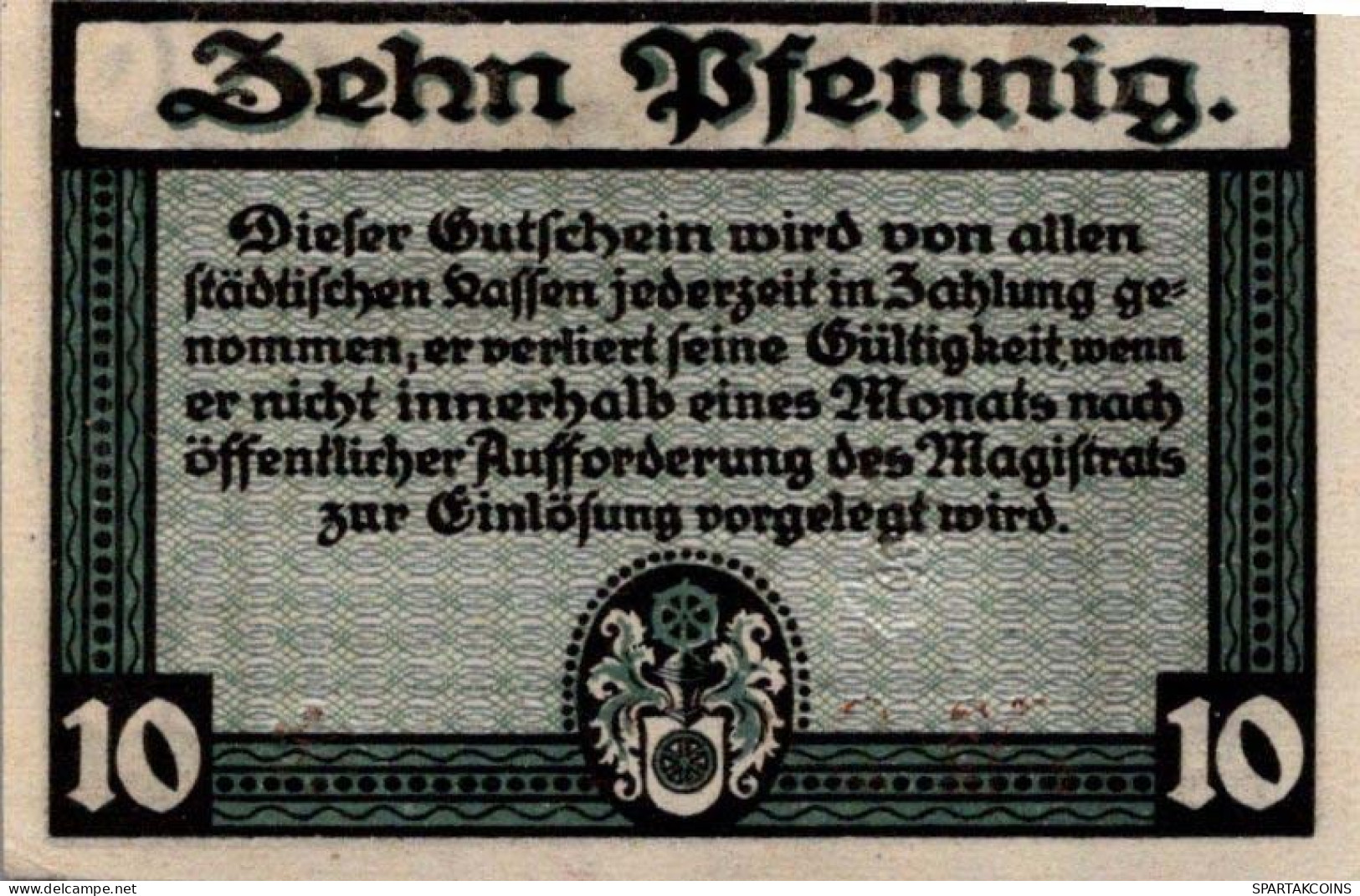 10 PFENNIG 1920 Stadt ERFURT Saxony UNC DEUTSCHLAND Notgeld Banknote #PB271 - [11] Emissions Locales