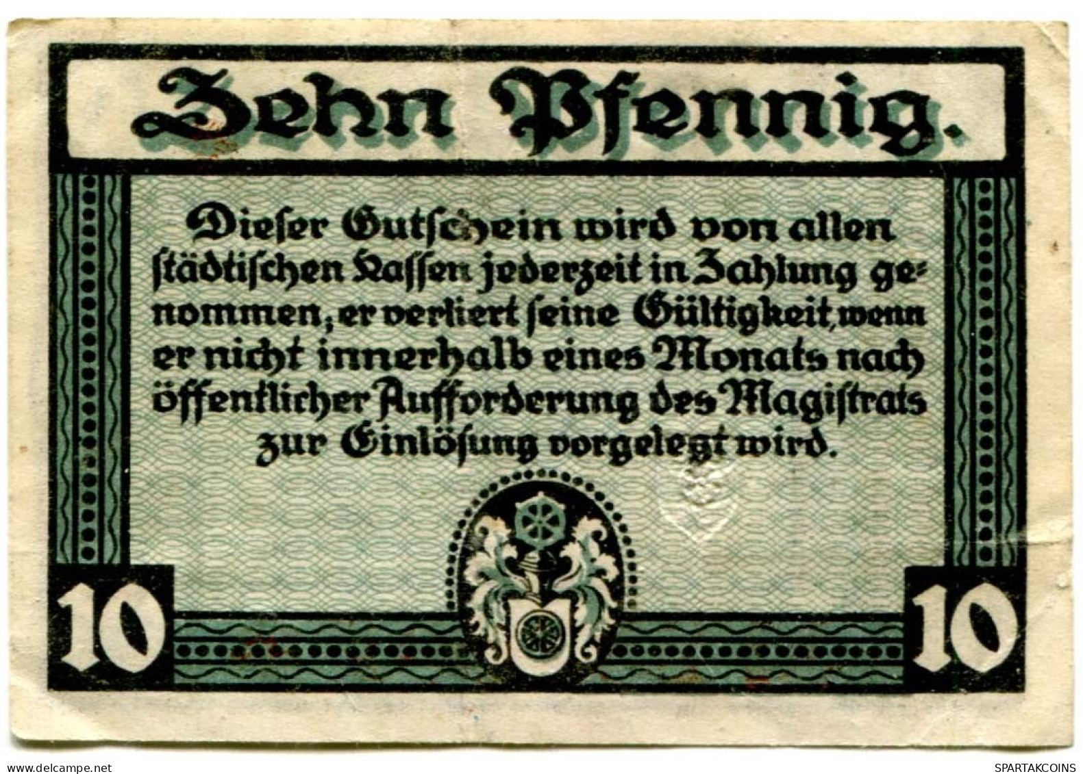 10 PFENNIG 1920 Stadt ERFURT Saxony DEUTSCHLAND Notgeld Papiergeld Banknote #PL658 - [11] Emissions Locales