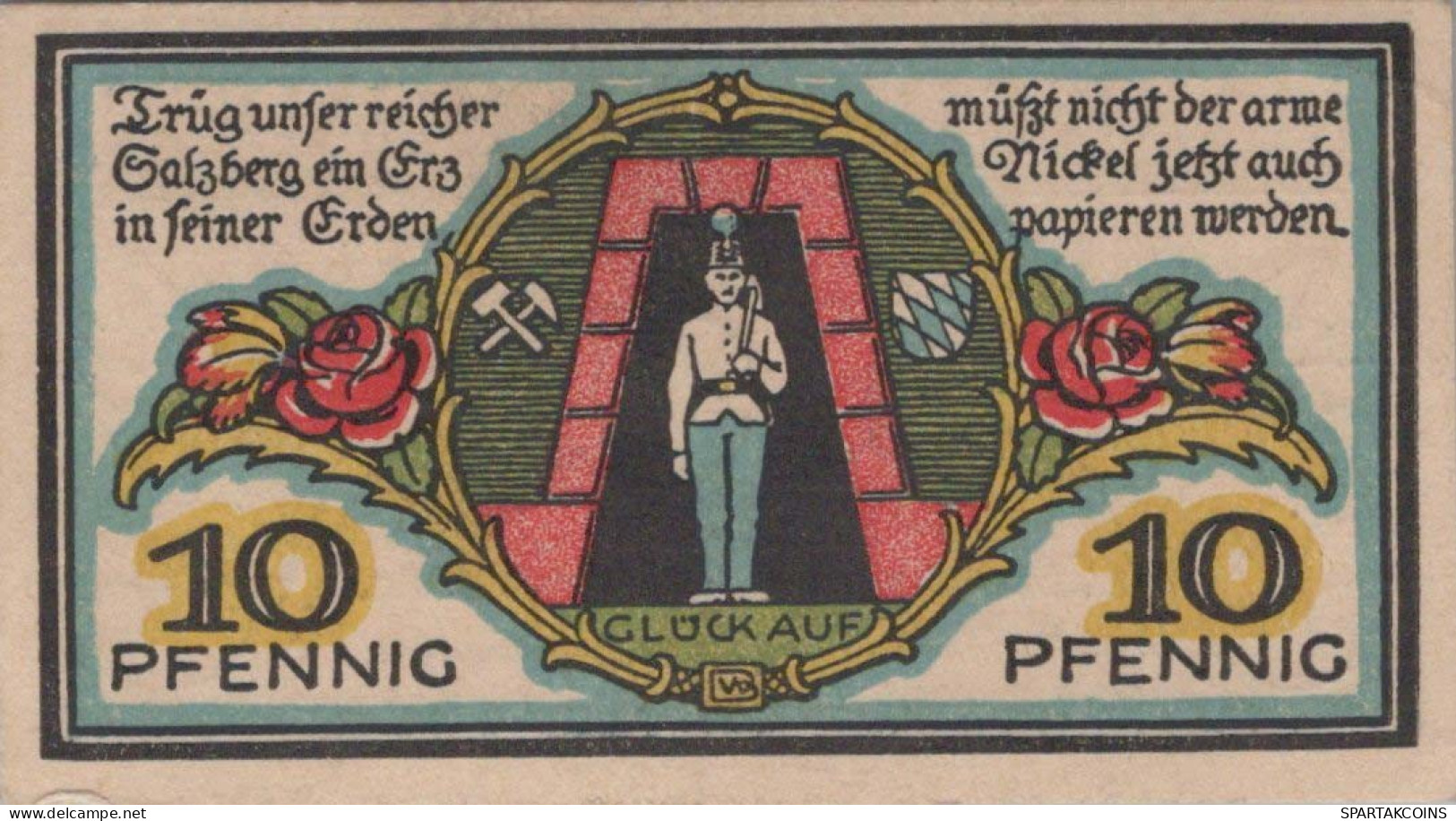 10 PFENNIG 1920 Stadt BERCHTESGADEN Bavaria DEUTSCHLAND Notgeld Banknote #PG250 - [11] Local Banknote Issues