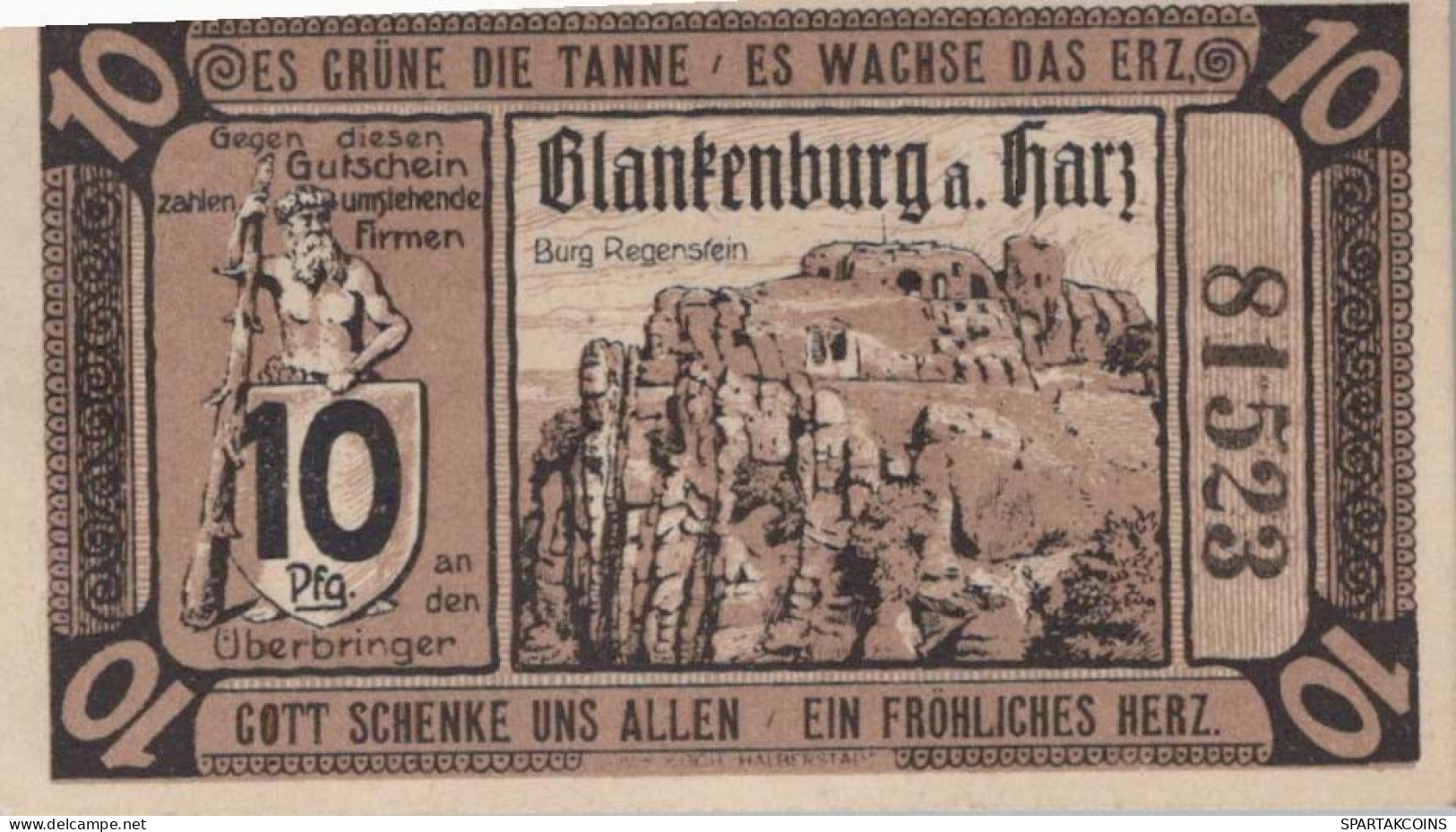 10 PFENNIG 1920 Stadt BAD BLANKENBURG Thuringia UNC DEUTSCHLAND Notgeld #PA240 - [11] Emissions Locales
