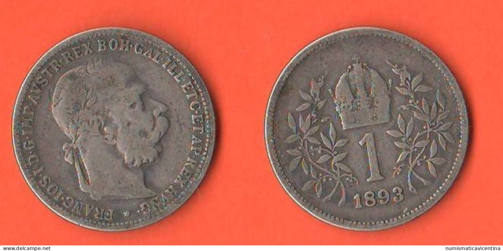 Österreich 1 Krone 1893 Austria Corona 1893 Kaiser Franz Jospeh - Oostenrijk