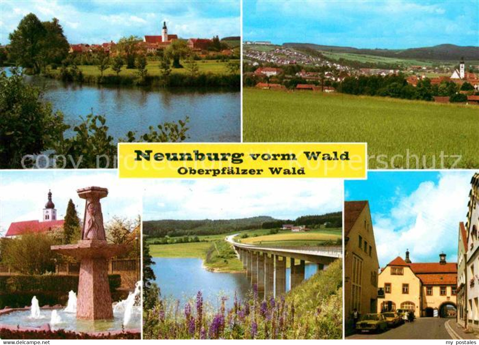 72720535 Neunburg Wald Rathaus Panorama See Bruecke Brunnen Neunburg Wald - Sonstige & Ohne Zuordnung