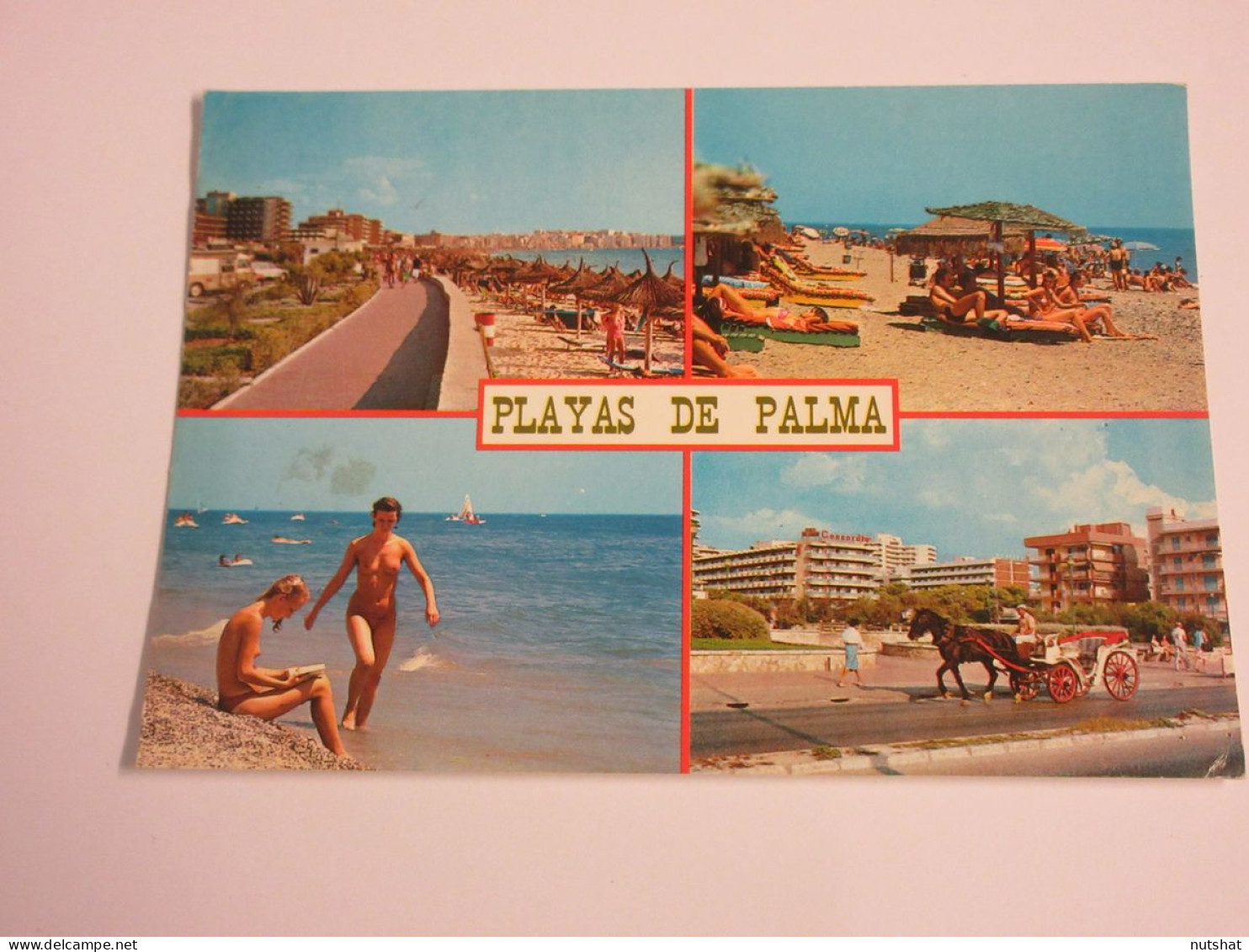 CP CARTE POSTALE ESPAGNE ILES BALEARES MAJORQUE VUES DIVERSES PLAGE CALECHE      - Mallorca