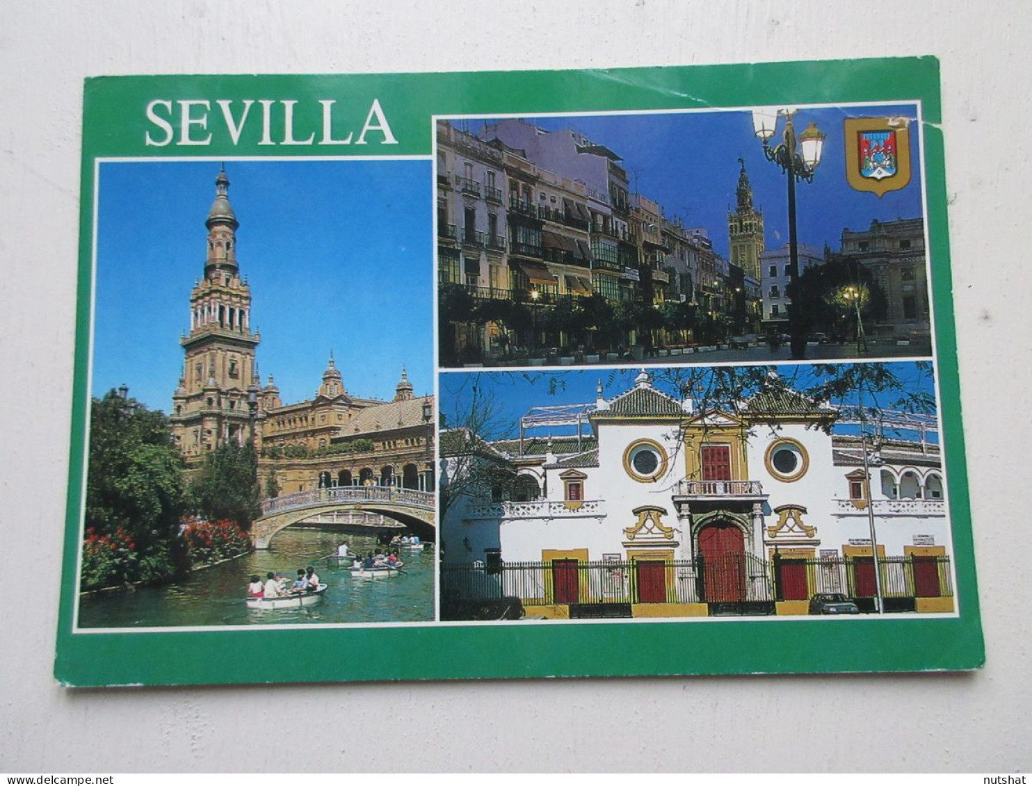 CP CARTE POSTALE ESPAGNE ANDALOUSIE SEVILLE PLACE ESPAGNE GIRALDA PORTE PRINCIPE - Sevilla (Siviglia)