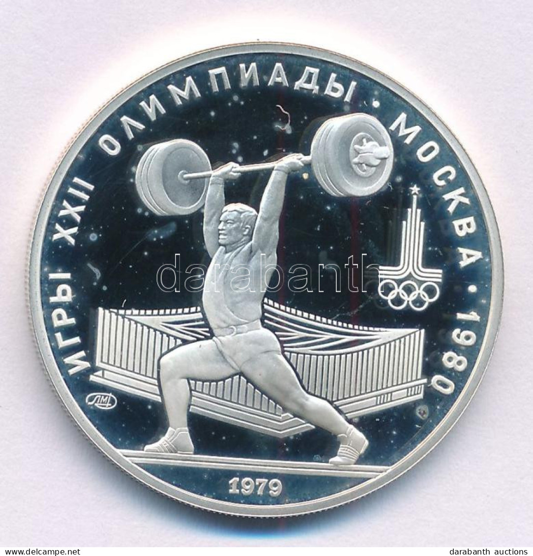 Szovjetunió 1979. 5R Ag "Moszkvai Olimpia 1980 - Súlyemelés" T:PP Folt Soviet Union 1979. 5 Roubles Ag "Moscow Olympics  - Non Classés