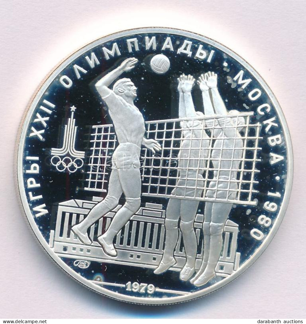 Szovjetunió 1979. 10R Ag "Moszkvai Olimpia 1980 - Röplabda" T:PP Folt Soviet Union 1979. 10 Roubles Ag "Moscow Olympics  - Unclassified