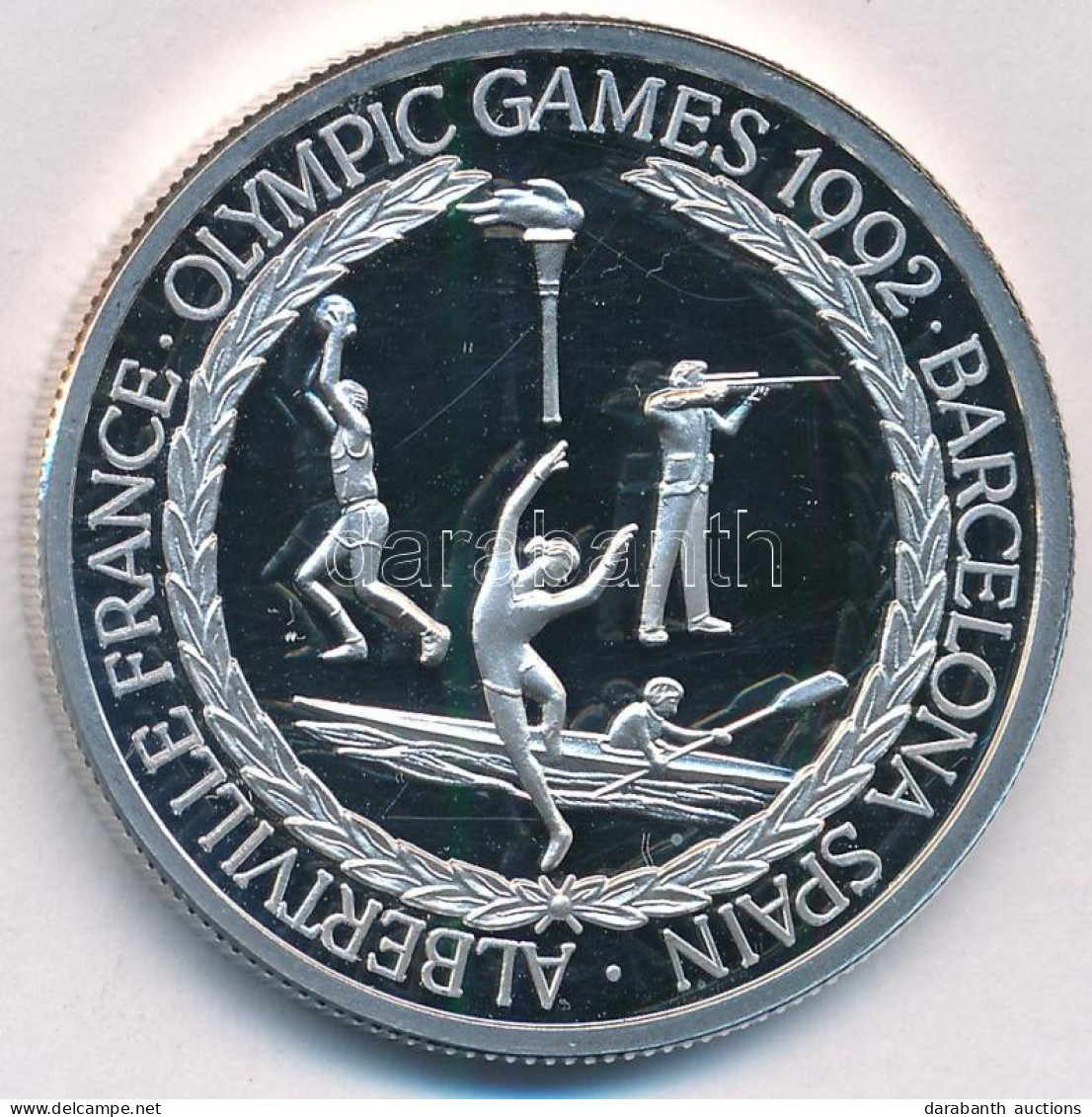 Turks- és Caicos-szigetek 1992. 20C Ag "1992 Olimpia - Barcelona - Sportlövészet, Kajak, Gimnasztika, Kosárlabda" T:PP   - Unclassified
