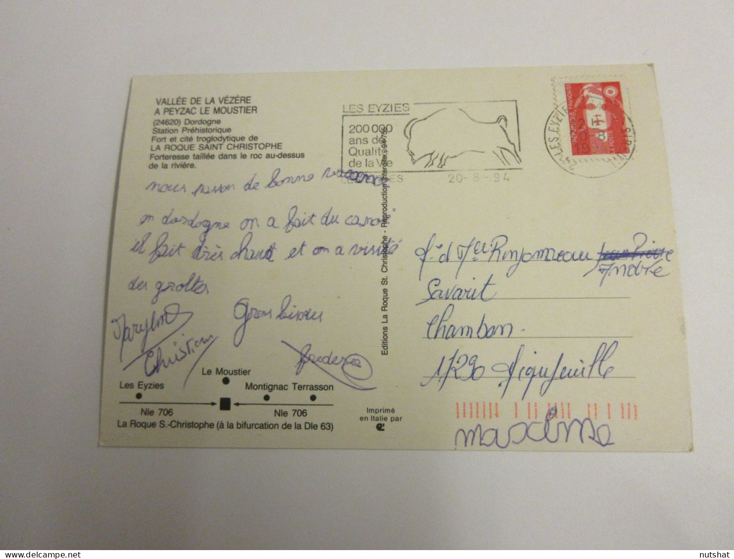 CP CARTE POSTALE DORDOGNE PEYZAC Le MOUSTIER LA ROQUE SAINT CHRISTOPHE           - Other & Unclassified