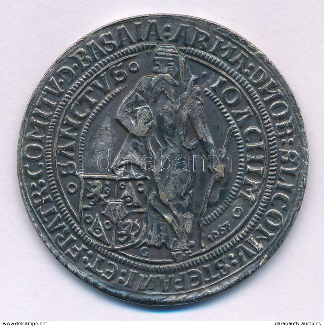 Csehország / Történelmi Tartomány 1520. Tallér "Szt. Joachim", Ezüstözött Fém Másolat 1967-ből (42mm) T:XF Kopott Ezüstö - Zonder Classificatie