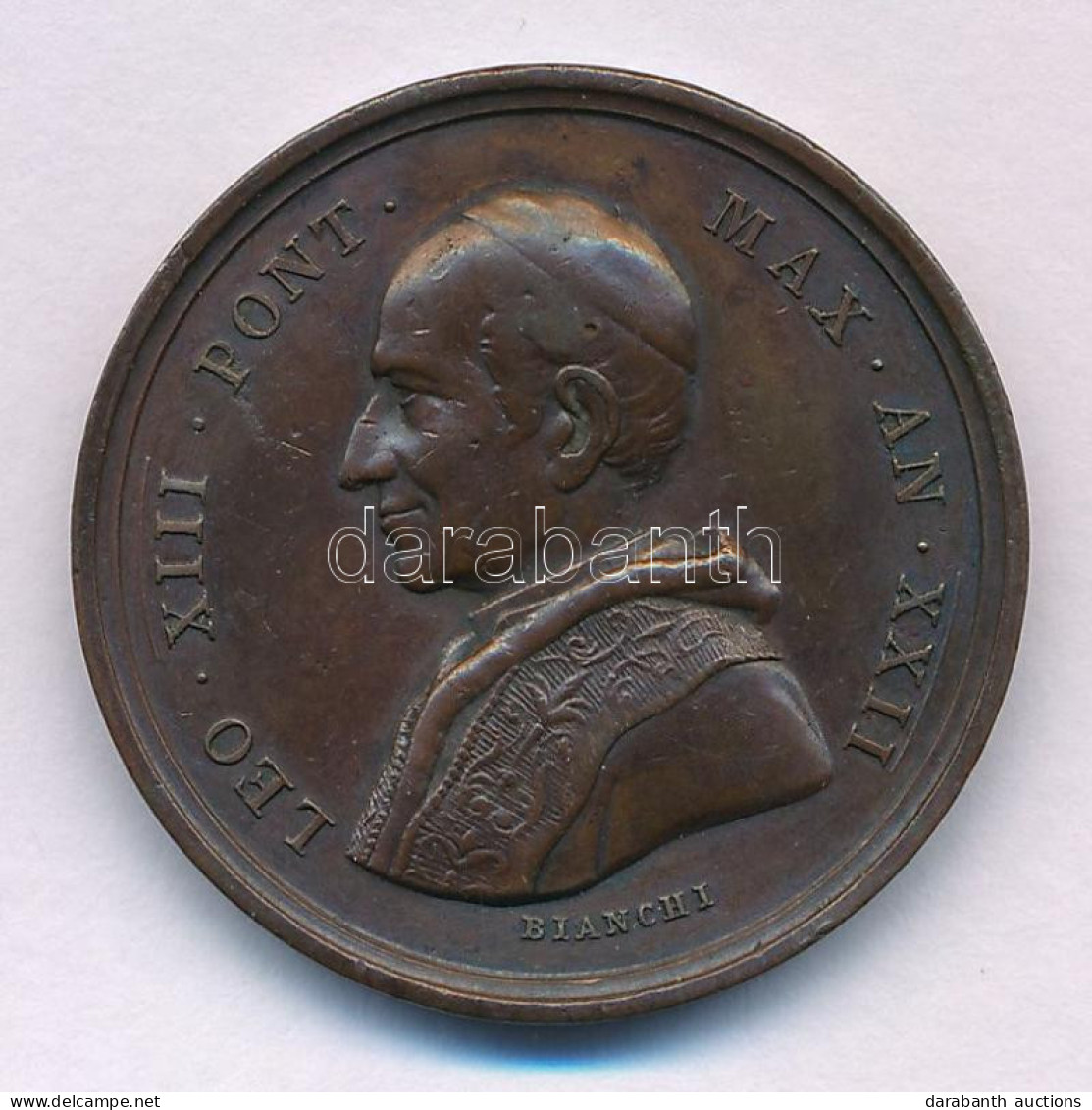 Vatikán 1900. "XIII. Leó" Bronz Emlékérem. Szign.: Bianchi (30mm) T:AU  Vatican 1900. "Leo XIII Pont. Max. An. XXII / Ve - Ohne Zuordnung