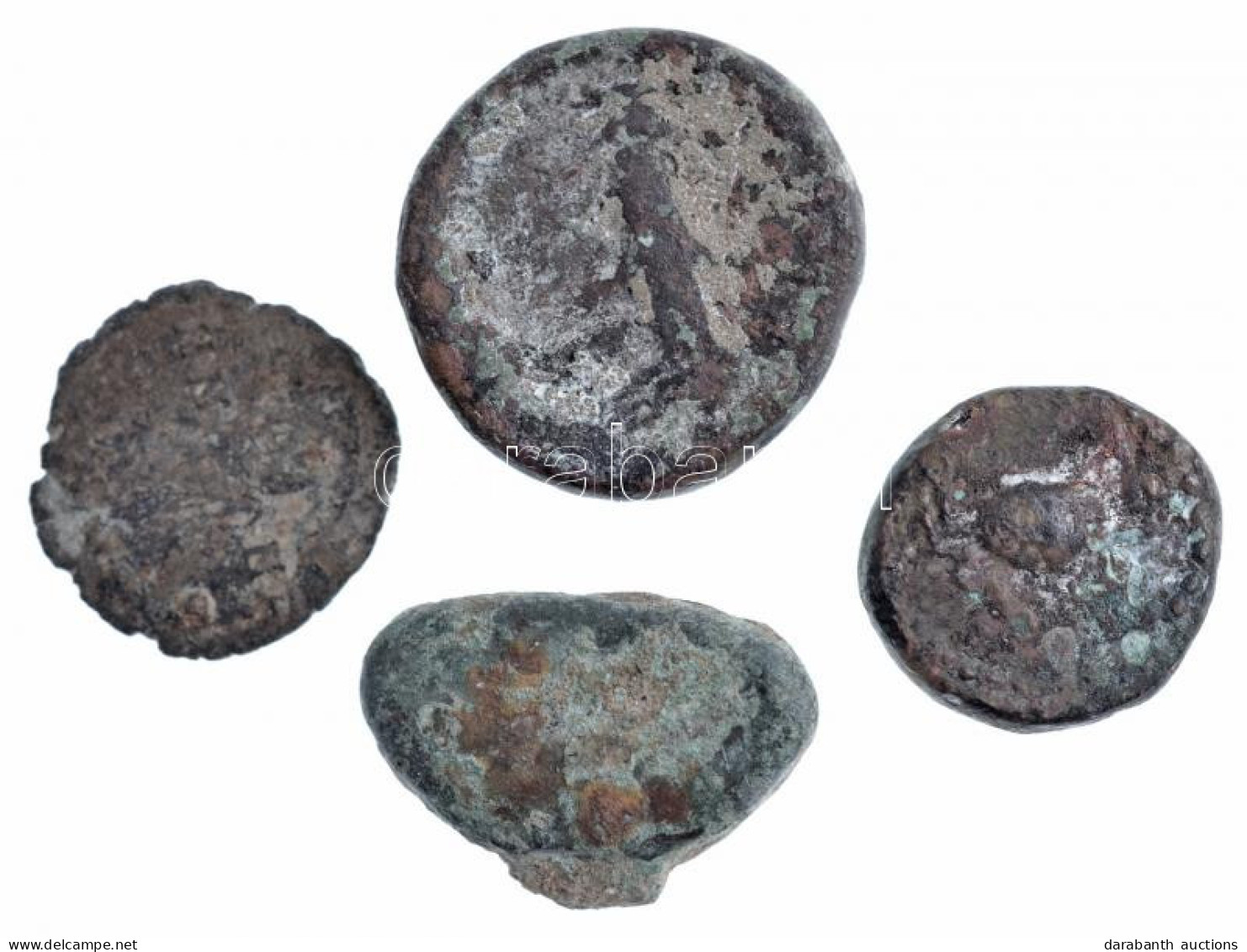 4db-os Vegyes Tisztítatlan ókori Réz- és Bronzpénz Tétel T:3 Patina 4pcs Of Various Uncleaned Ancient Copper And Bronze  - Unclassified
