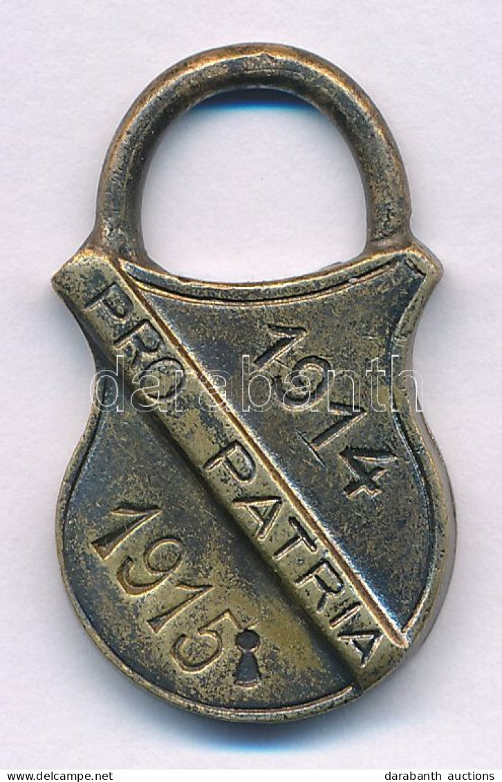 ~1915. "Pro Patria 1914-1915" Lakat Alakú Cu Plakett (28x16mm) T:XF Hungary ~1915. "Pro Patria 1914-1915" Lock-shaped Cu - Ohne Zuordnung