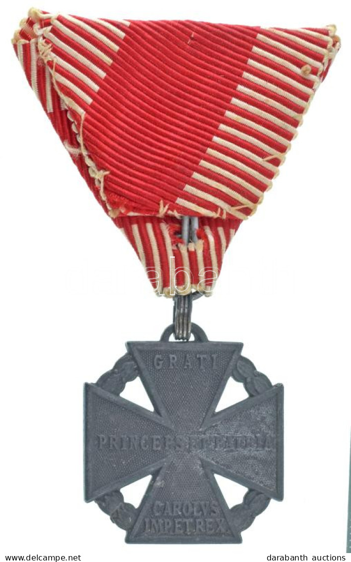 1916. "Károly-csapatkereszt" Zn Kitüntetés Eredeti Mellszalagon T:AU Hungary 1916. "Charles Troop Cross" Zn Decoration W - Unclassified