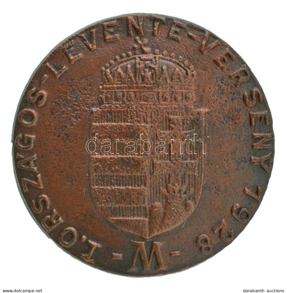 1928. "I. Országos Levente Verseny" Bronz Jelvény, Cserélt Tűvel (21mm) T:XF - Unclassified