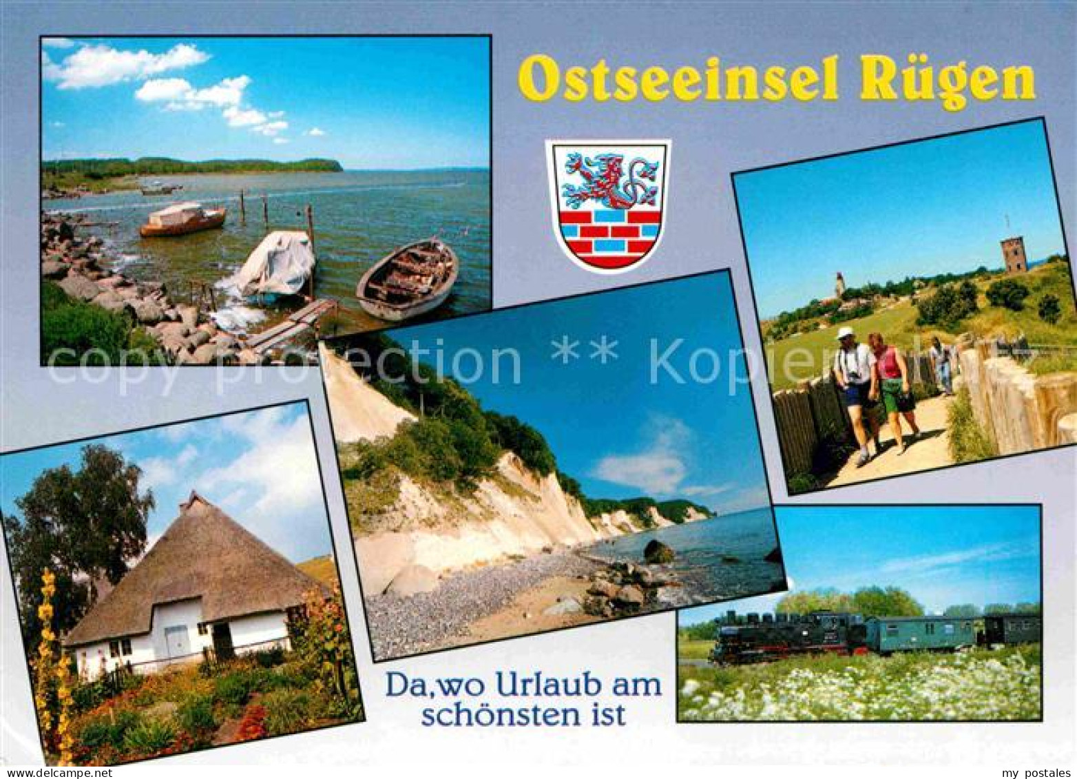 72720518 Insel Ruegen Rasende Roland Kreidefelsen Kap Arkona Reetdachhaus Bergen - Sonstige & Ohne Zuordnung