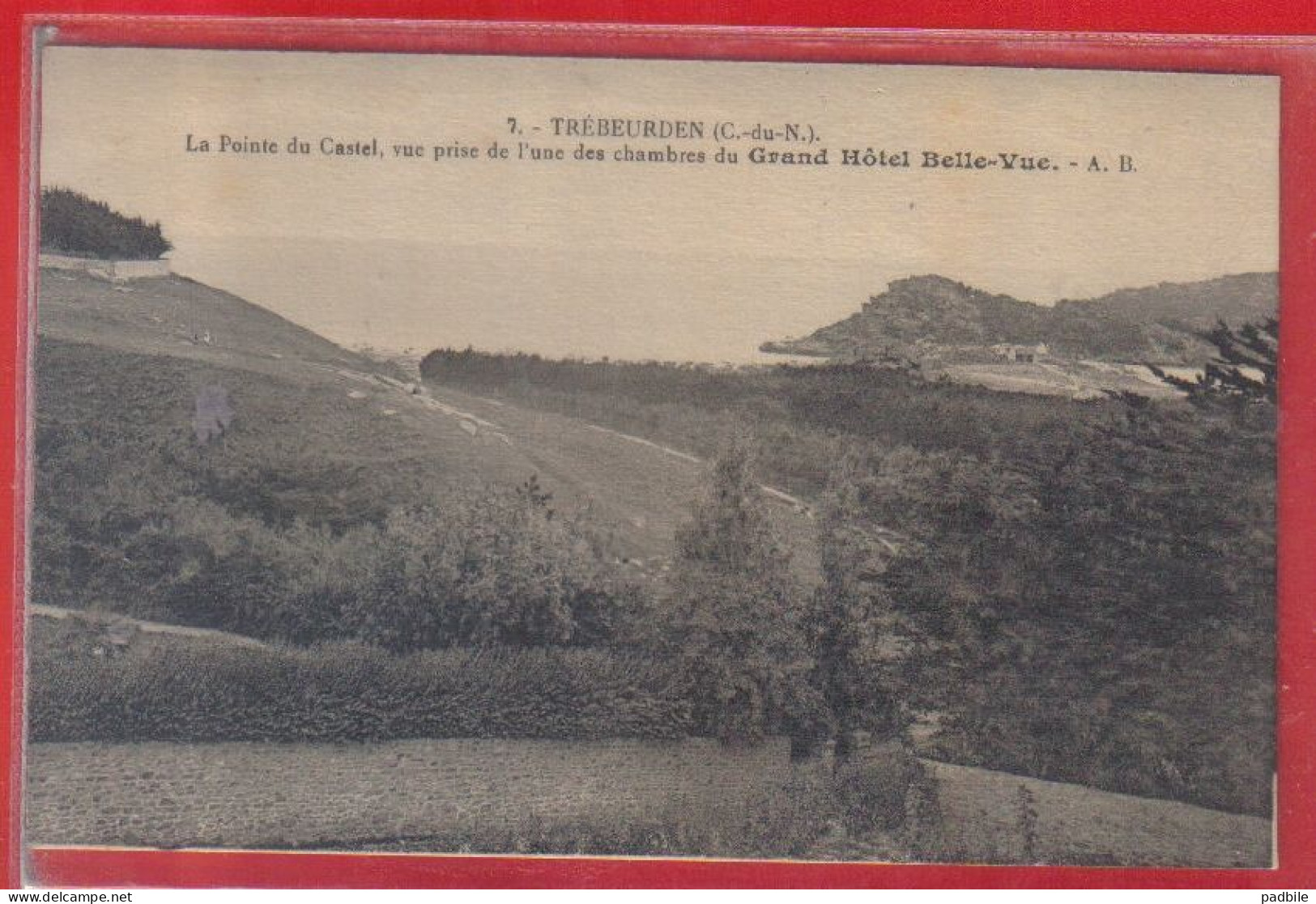 Carte Postale 22. Trébeurden Vue Prise De L'une Des Chambre Du Grand Hotel Belle-Vue  Très Beau Plan - Trébeurden