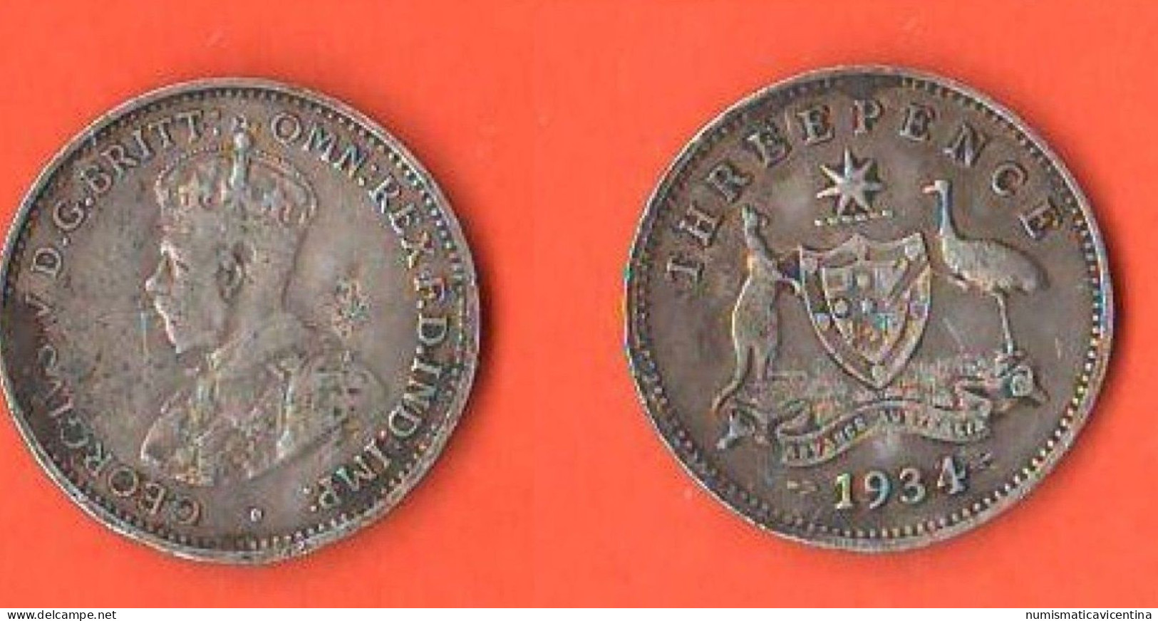 Australia 3 Pence 1934 Australie King Georgius V°  Threepence - Threepence