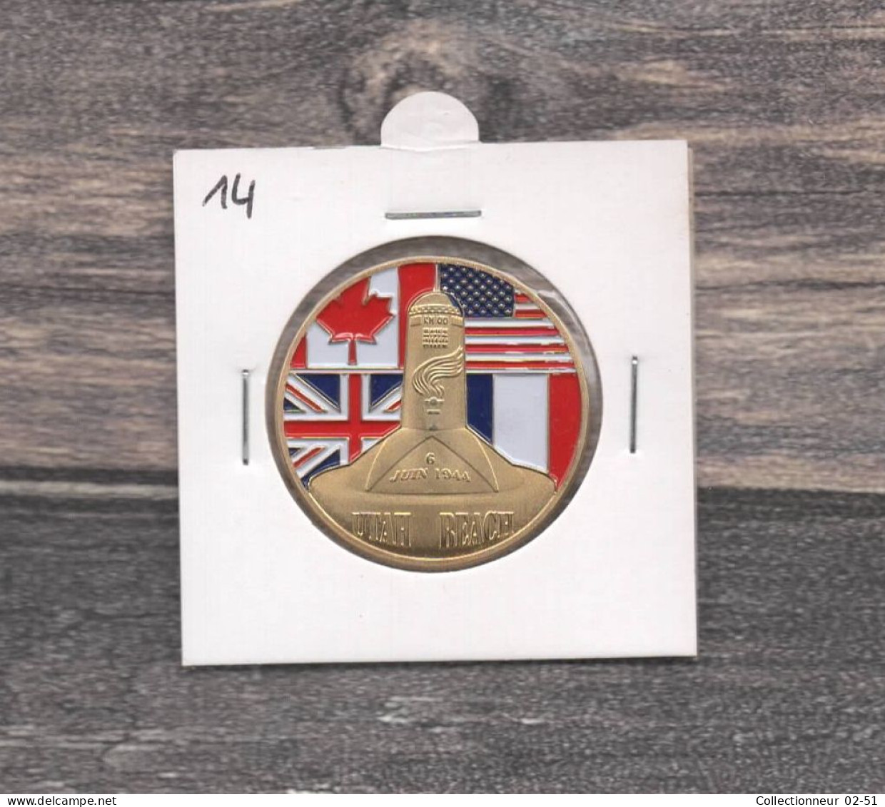 Médaille Souvenirs&Patrimoine : Utah Beach (couleur Or) - Autres & Non Classés
