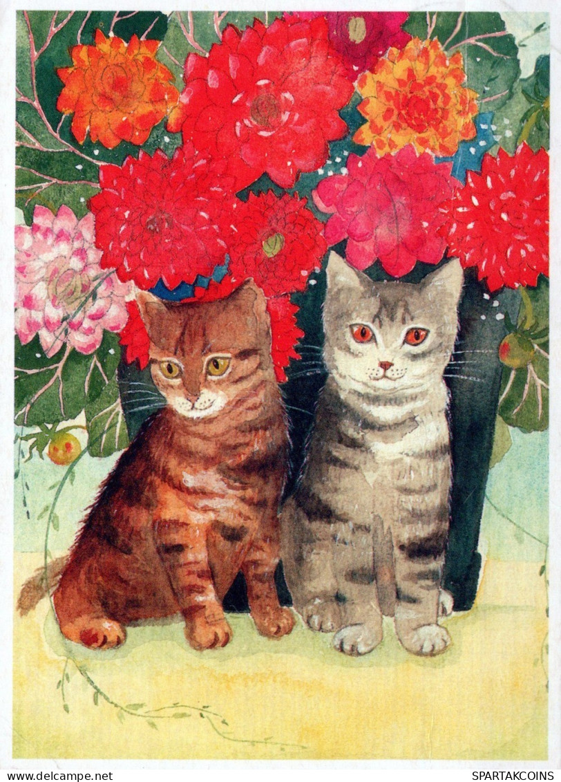 KATZE MIEZEKATZE Tier Vintage Ansichtskarte Postkarte CPSM #PAM555.DE - Katzen