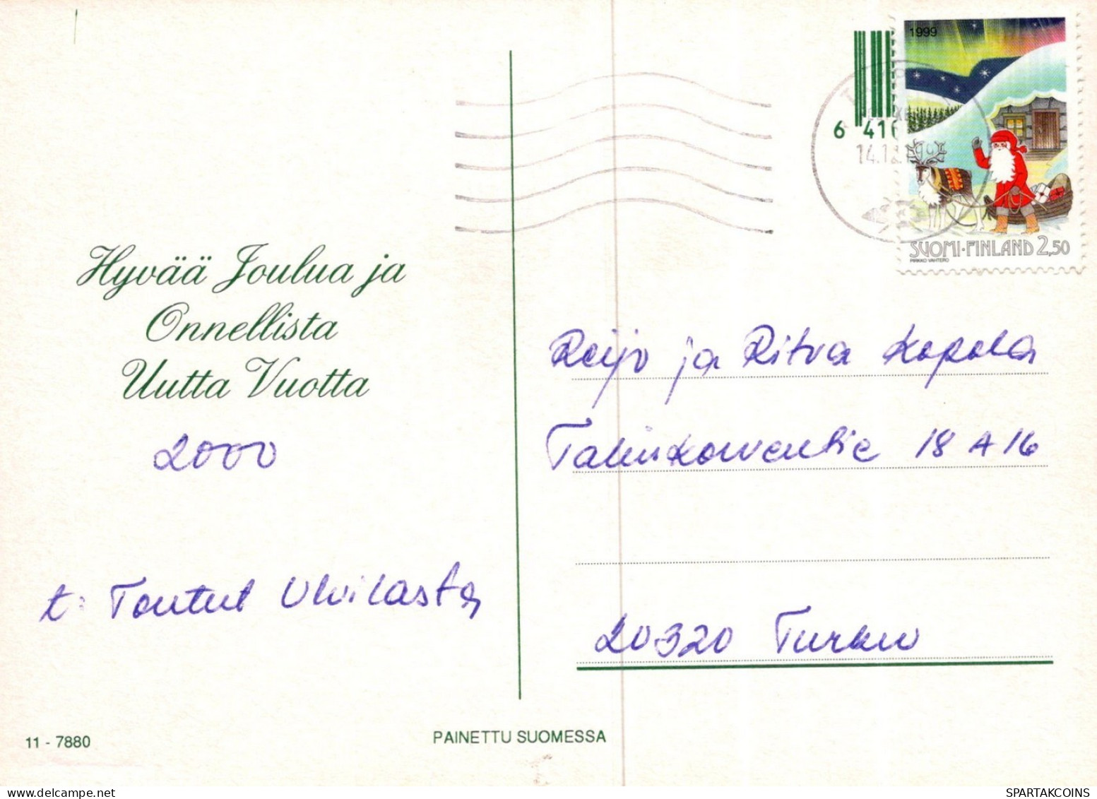 WEIHNACHTSMANN SANTA CLAUS WEIHNACHTSFERIEN Vintage Postkarte CPSM #PAK650.DE - Kerstman
