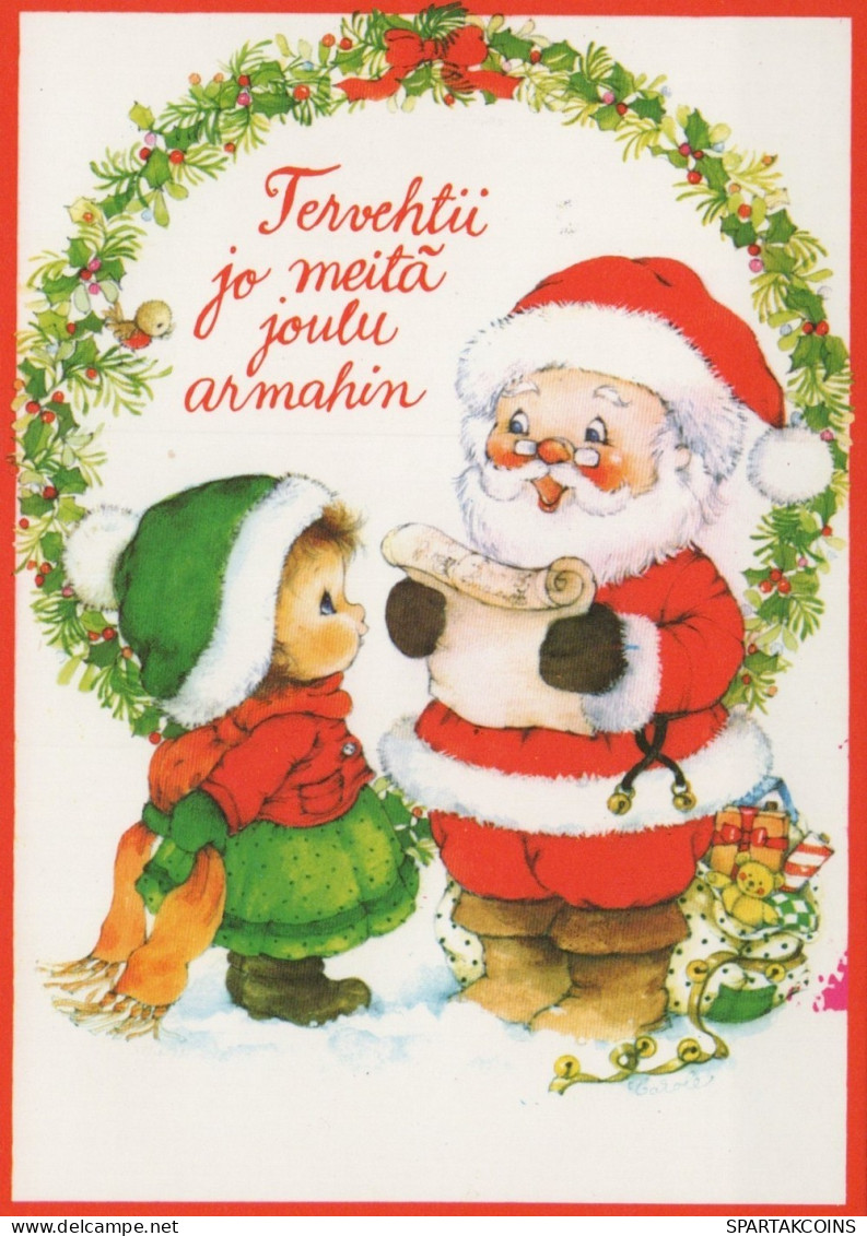 WEIHNACHTSMANN SANTA CLAUS KINDER WEIHNACHTSFERIEN Vintage Postkarte CPSM #PAK230.DE - Santa Claus