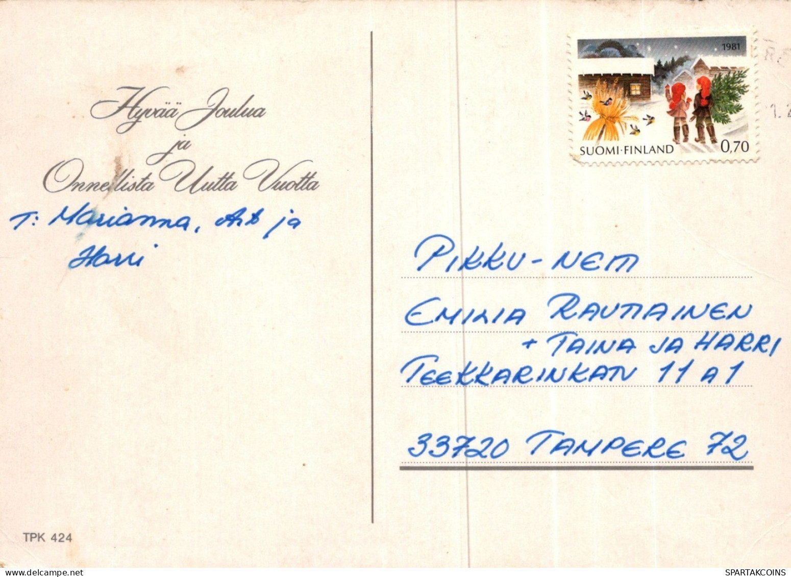 WEIHNACHTSMANN SANTA CLAUS WEIHNACHTSFERIEN Vintage Postkarte CPSM #PAK779.DE - Kerstman