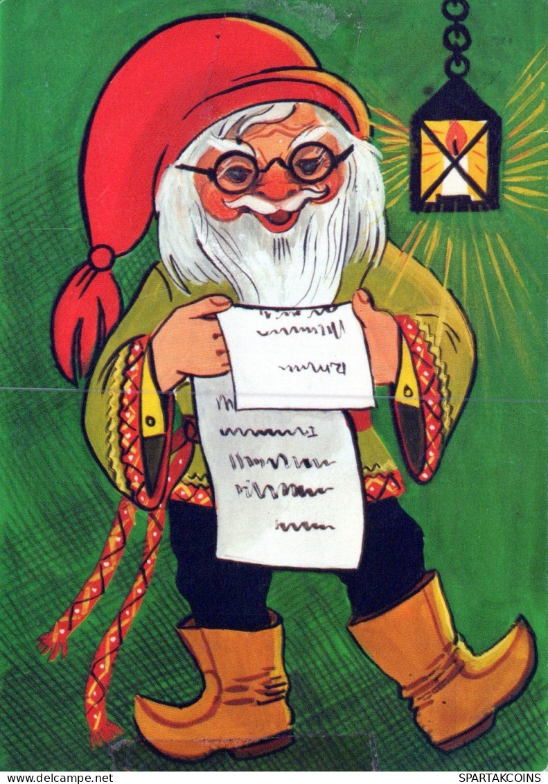 WEIHNACHTSMANN SANTA CLAUS WEIHNACHTSFERIEN Vintage Postkarte CPSM #PAK779.DE - Kerstman