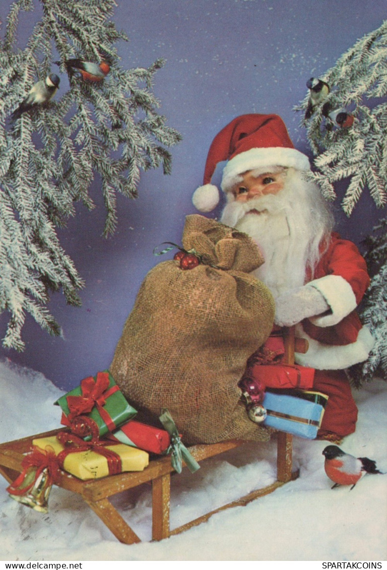 WEIHNACHTSMANN SANTA CLAUS WEIHNACHTSFERIEN Vintage Postkarte CPSM #PAK020.DE - Kerstman