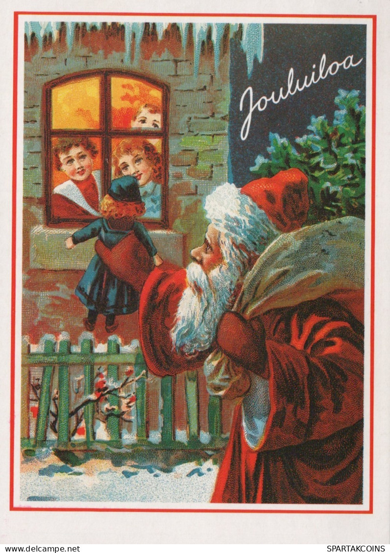 WEIHNACHTSMANN SANTA CLAUS KINDER WEIHNACHTSFERIEN Vintage Postkarte CPSM #PAK308.DE - Kerstman