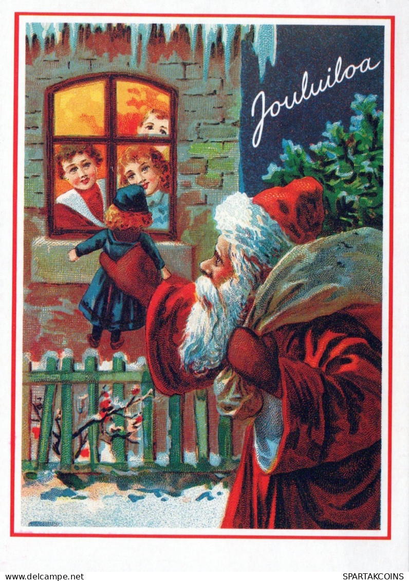 WEIHNACHTSMANN SANTA CLAUS KINDER WEIHNACHTSFERIEN Vintage Postkarte CPSM #PAK308.DE - Santa Claus