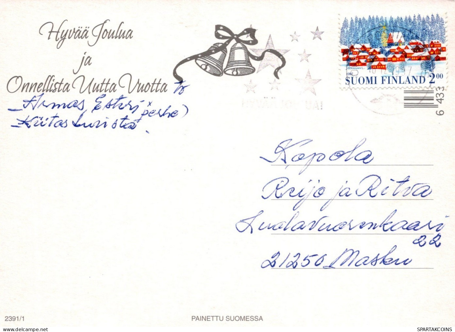 WEIHNACHTSMANN SANTA CLAUS WEIHNACHTSFERIEN Vintage Postkarte CPSM #PAJ875.DE - Santa Claus