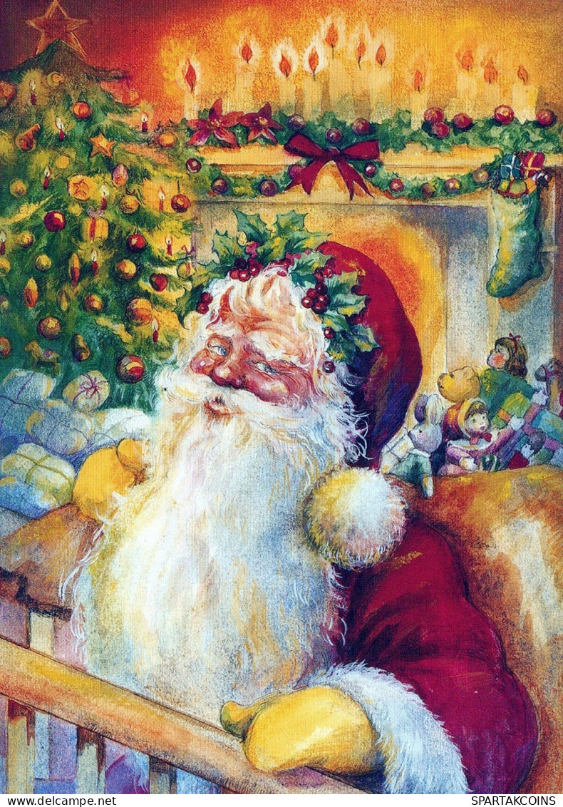 WEIHNACHTSMANN SANTA CLAUS WEIHNACHTSFERIEN Vintage Postkarte CPSM #PAJ809.DE - Kerstman