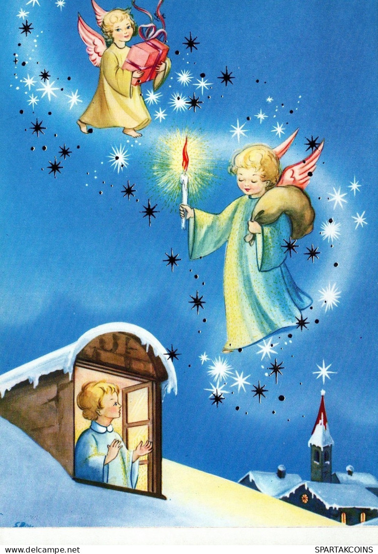 ENGEL WEIHNACHTSFERIEN Feiern & Feste Vintage Ansichtskarte Postkarte CPSM #PAH883.DE - Engel