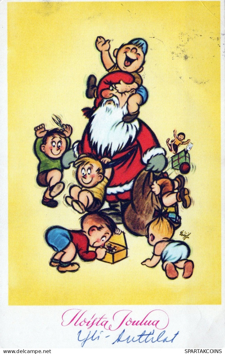 WEIHNACHTSMANN SANTA CLAUS WEIHNACHTSFERIEN Vintage Postkarte CPSMPF #PAJ467.DE - Kerstman