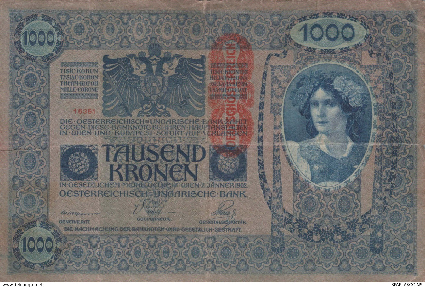 10000 KRONEN 1902 Österreich Papiergeld Banknote #PL321 - [11] Emissions Locales
