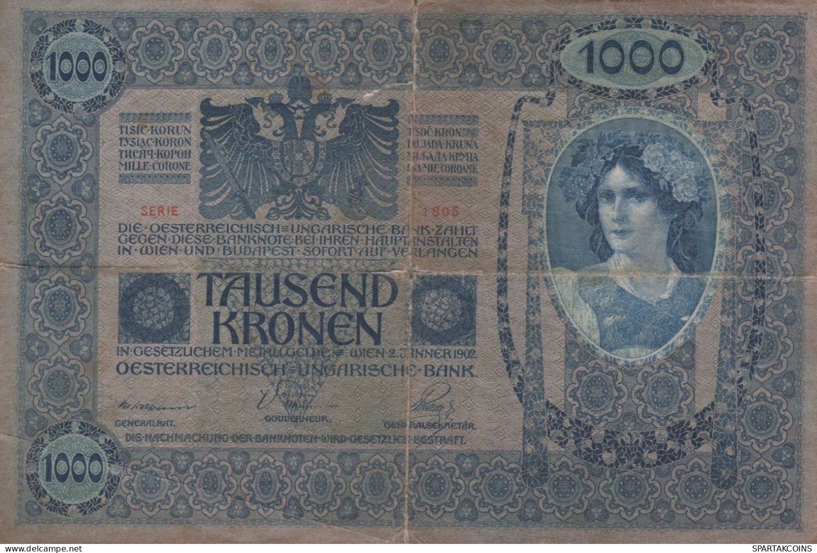 10000 KRONEN 1902 Österreich Papiergeld Banknote #PL319 - [11] Emissions Locales