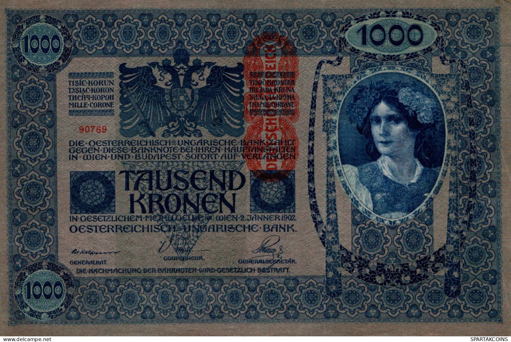 10000 KRONEN 1902 Österreich Papiergeld Banknote #PL314 - [11] Emissions Locales
