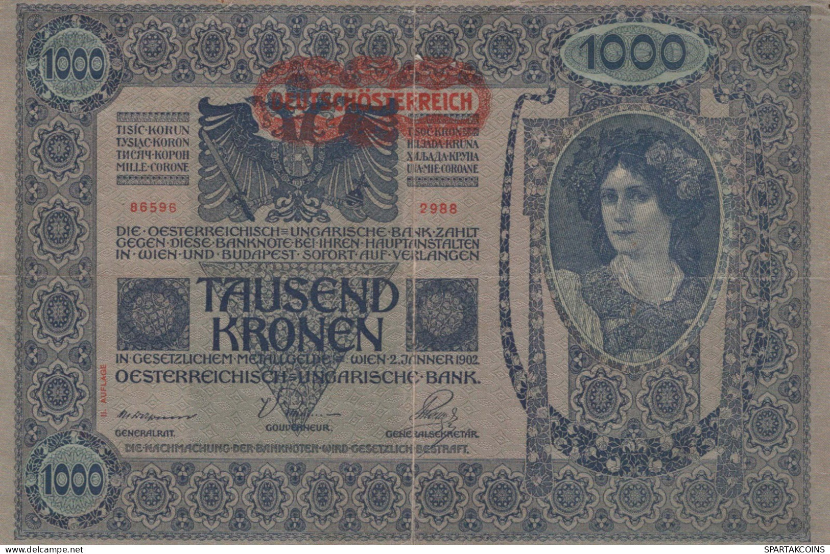 10000 KRONEN 1902 Österreich Papiergeld Banknote #PL317 - [11] Emissions Locales