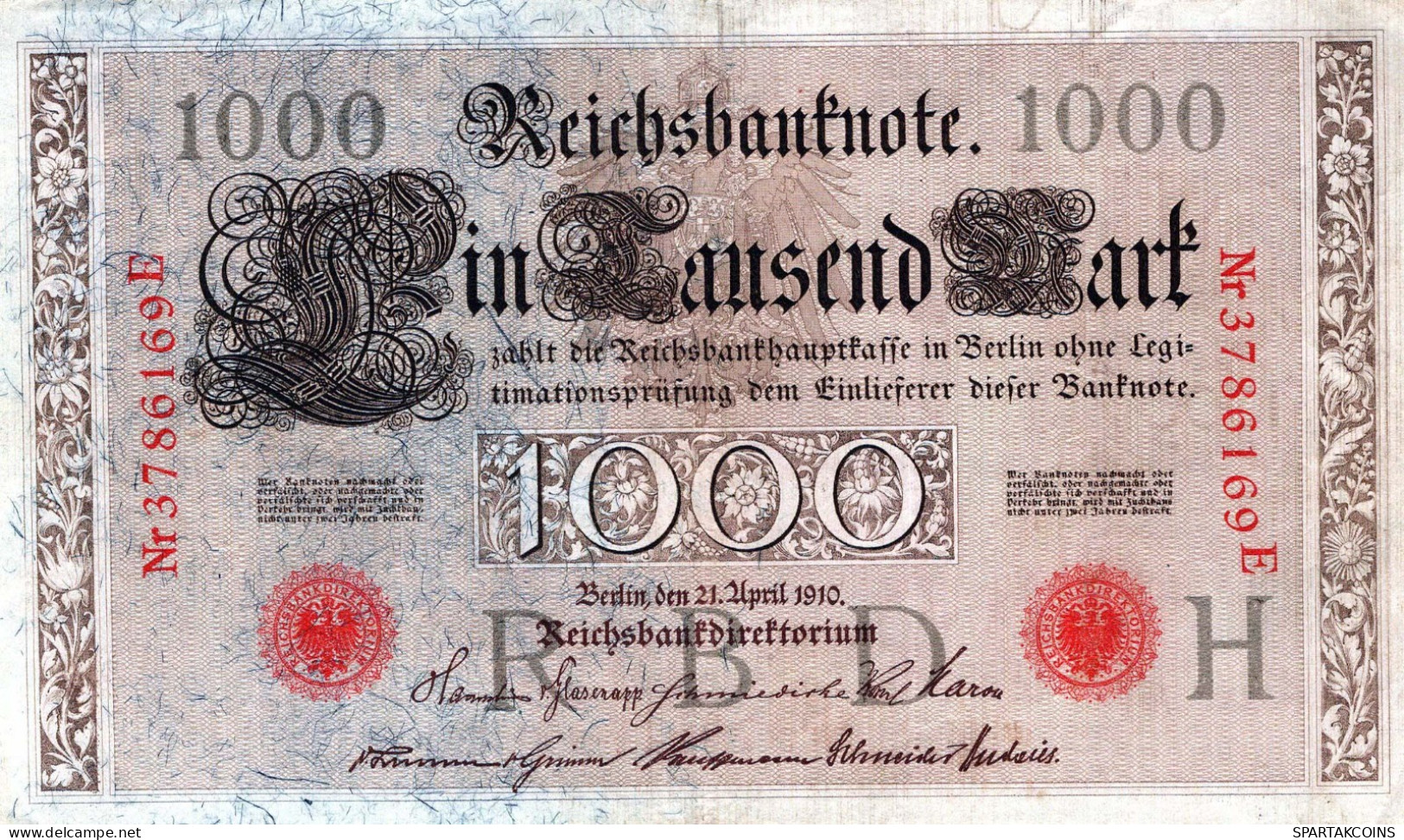 1000 MARK 1910 DEUTSCHLAND Papiergeld Banknote #PL356 - [11] Lokale Uitgaven