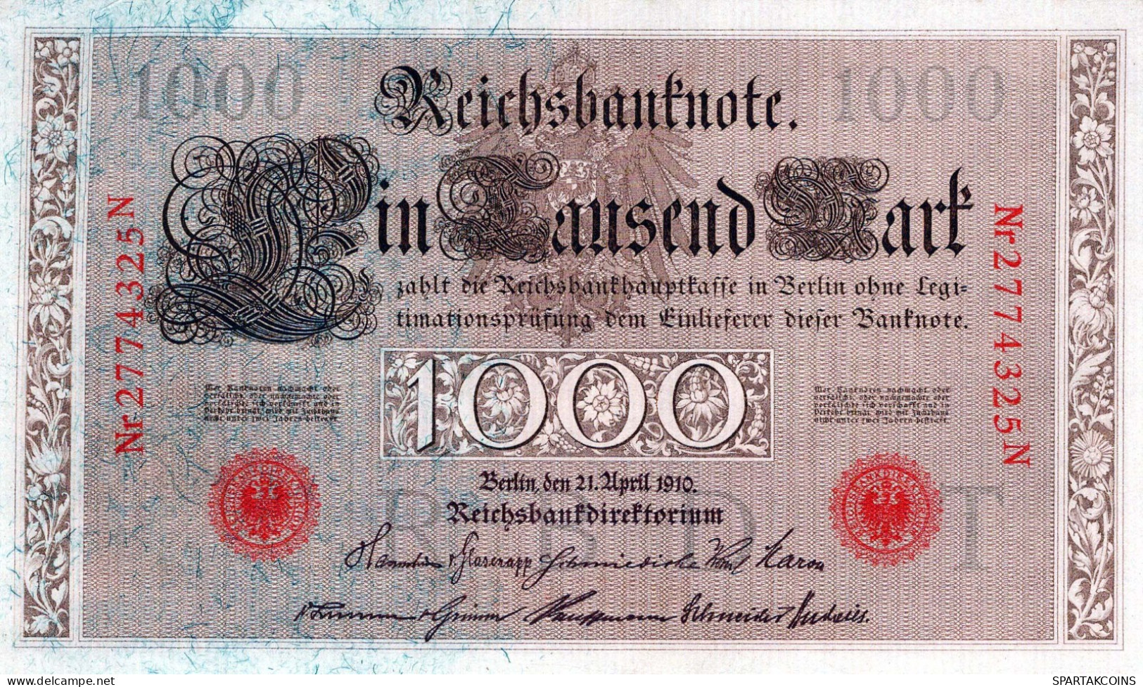 1000 MARK 1910 DEUTSCHLAND Papiergeld Banknote #PL341 - [11] Lokale Uitgaven