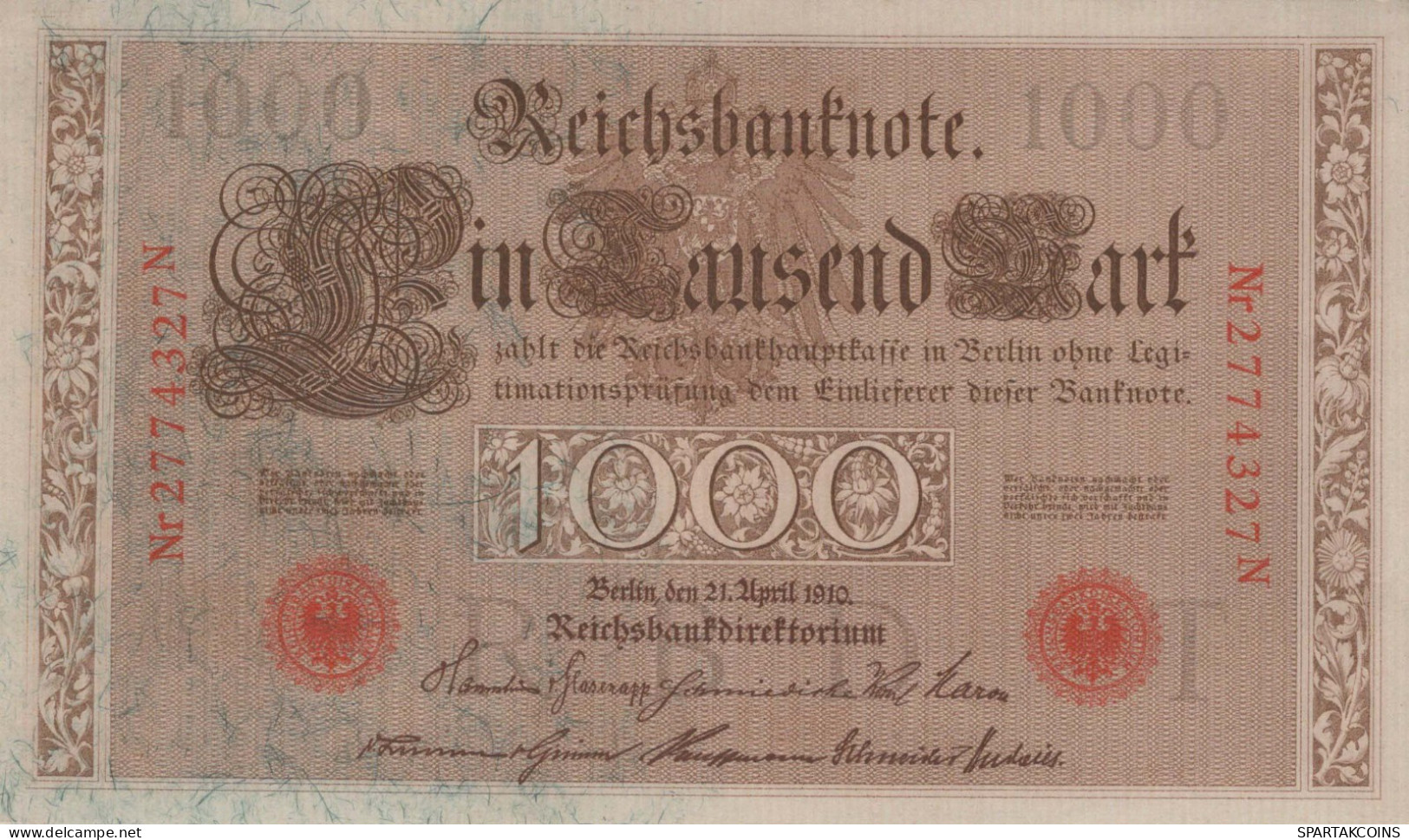 1000 MARK 1910 DEUTSCHLAND Papiergeld Banknote #PL337 - [11] Lokale Uitgaven