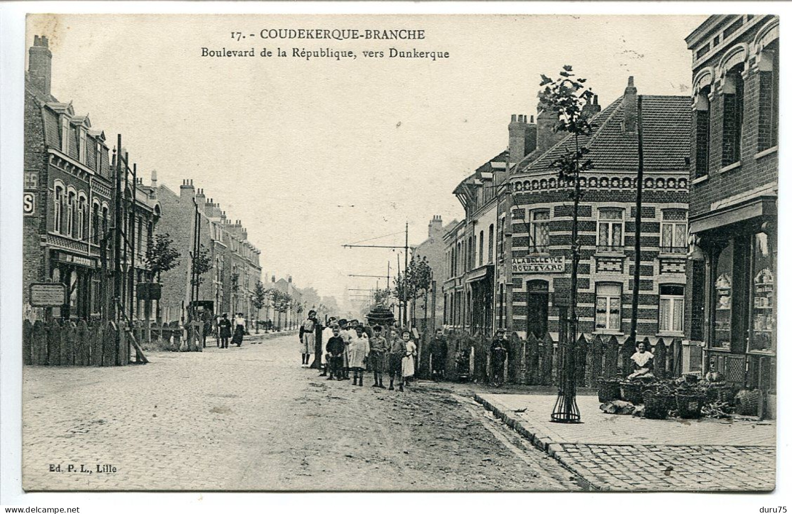CPA Voyagé 1915 * COUDEKERQUE BRANCHE Boulevard De La République Vers Dunkerque ( Animée ) - Coudekerque Branche