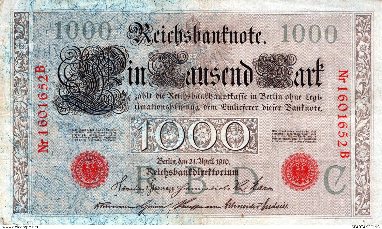 1000 MARK 1910 DEUTSCHLAND Papiergeld Banknote #PL297 - [11] Emissions Locales