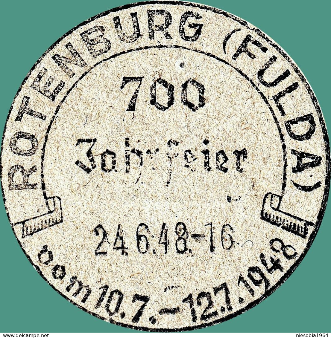 Germanys Postal Stationery 24.6.1948 -10 Pfennig Postkarte Mit Siegel 700 Jahrfeier Rotenburg (Fulda) - Other & Unclassified