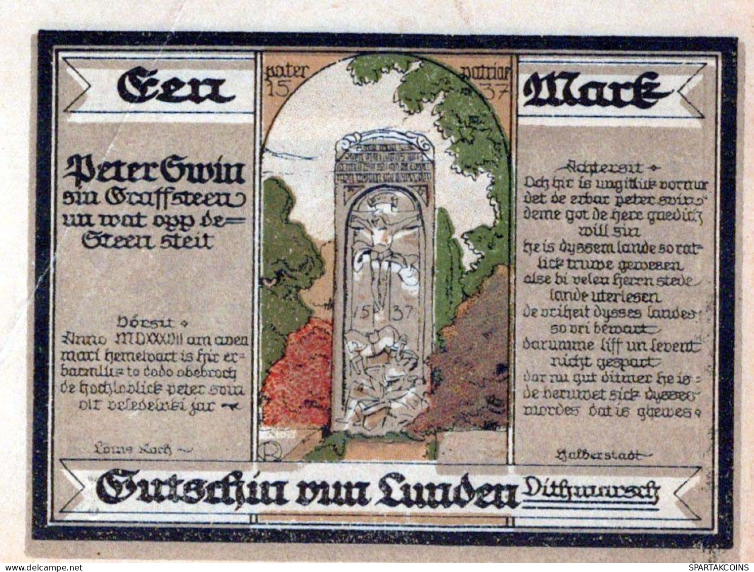 100 PFENNIG 1921 Stadt LUNDEN Schleswig-Holstein DEUTSCHLAND Notgeld #PF896 - Lokale Ausgaben